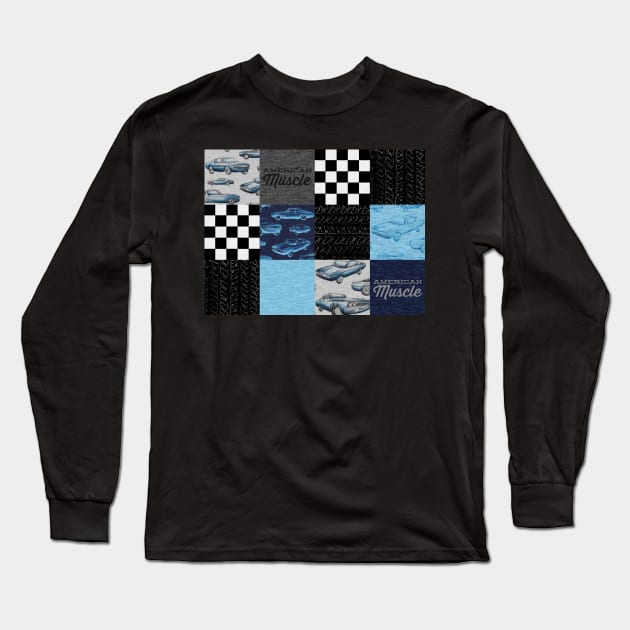 American Muscle - Blue Long Sleeve T-Shirt by SugarPineDesign